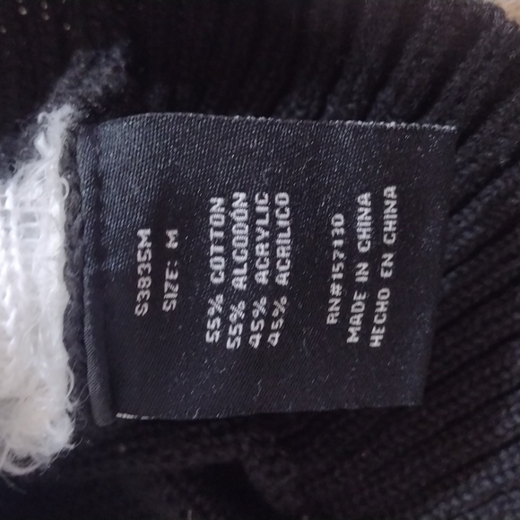 Mesh & Lace Black Snowman Polka Dot Heavy Knit Sweater Size M - Picture 6 of 10